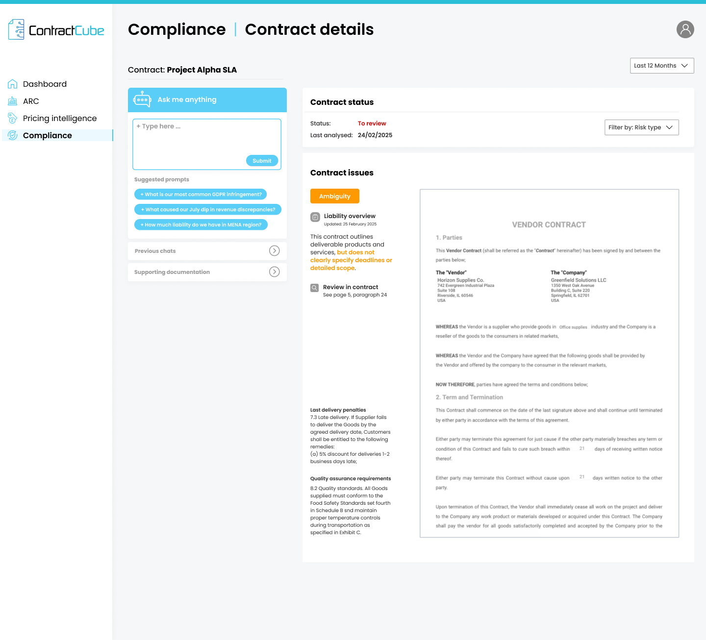 4 Compliance - Contract details